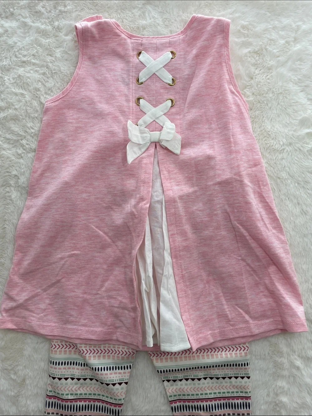 SALE! NWT Cynthia Rowley Light Pink Sleeveless Top w Patterned Leggings Set 5T